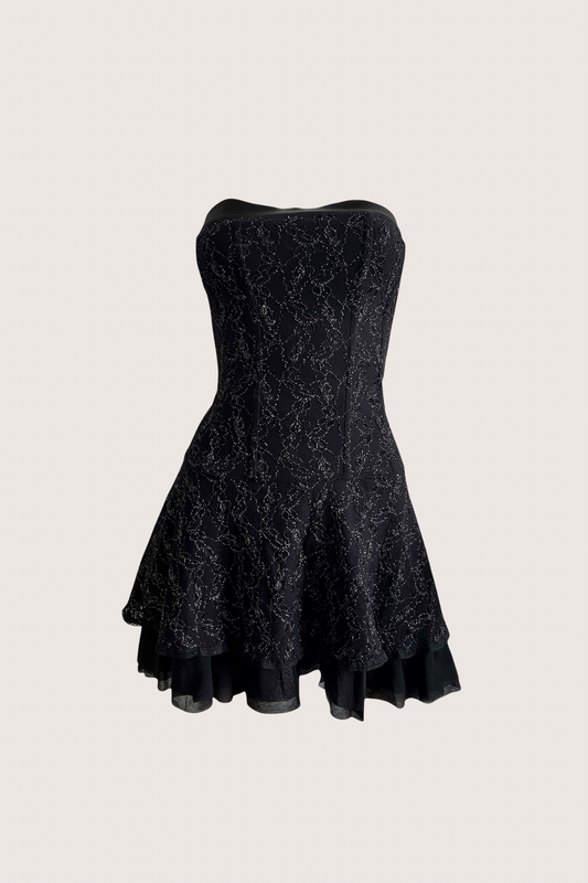 Vintage Black Corset Mini Dress