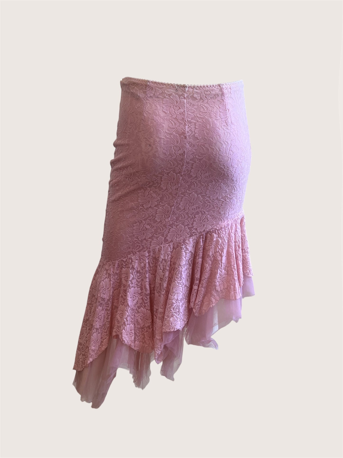 Vintage Blush Pink Lace Slip Skirt