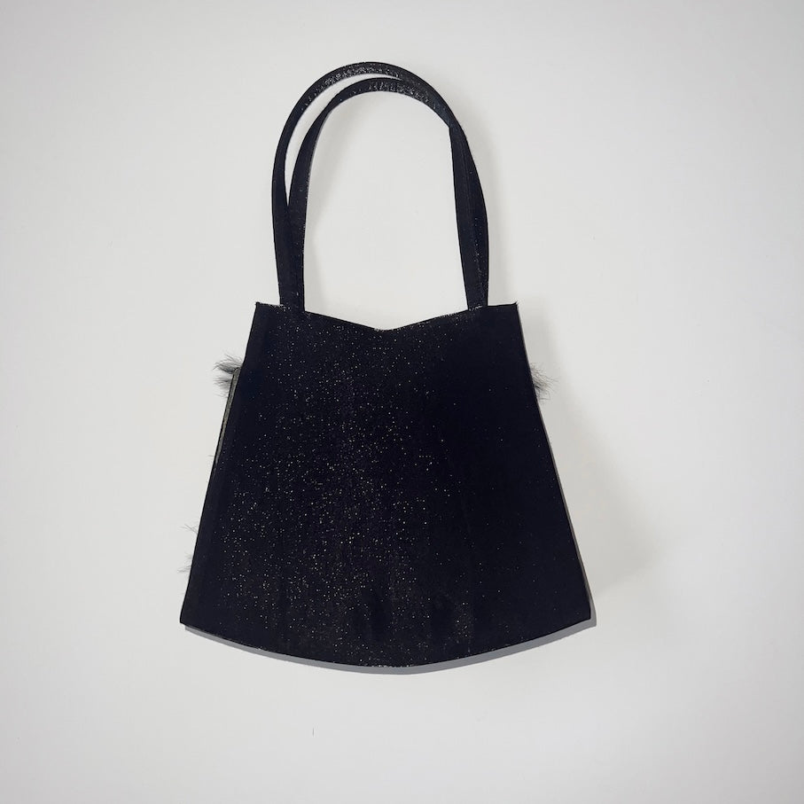 Vintage Black Faux Fur Pochette