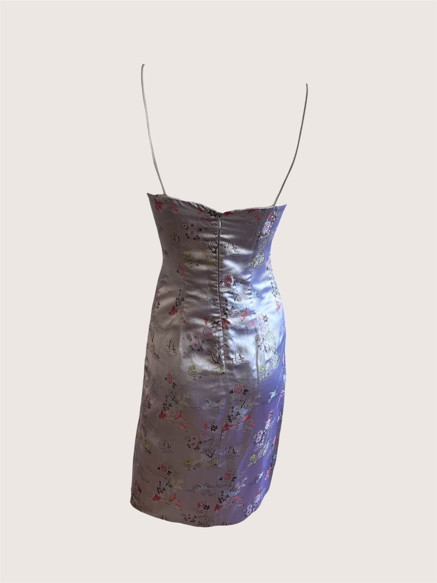 Vintage 2000's Silver Jacquard Dress