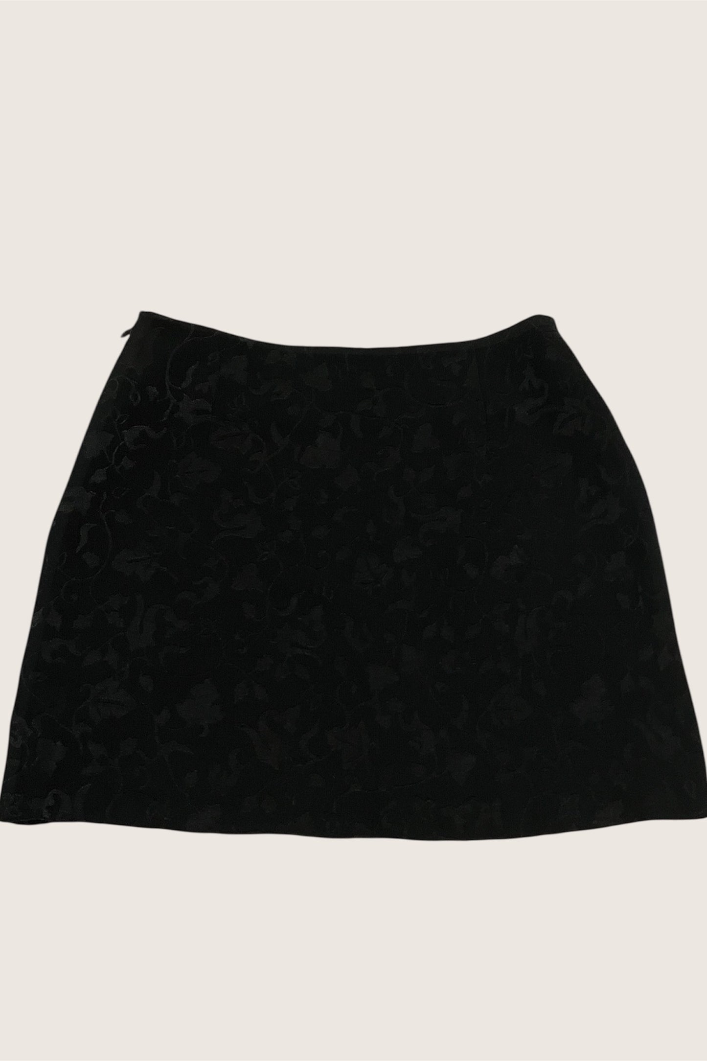 Vintage Black Floral Mini Skirt