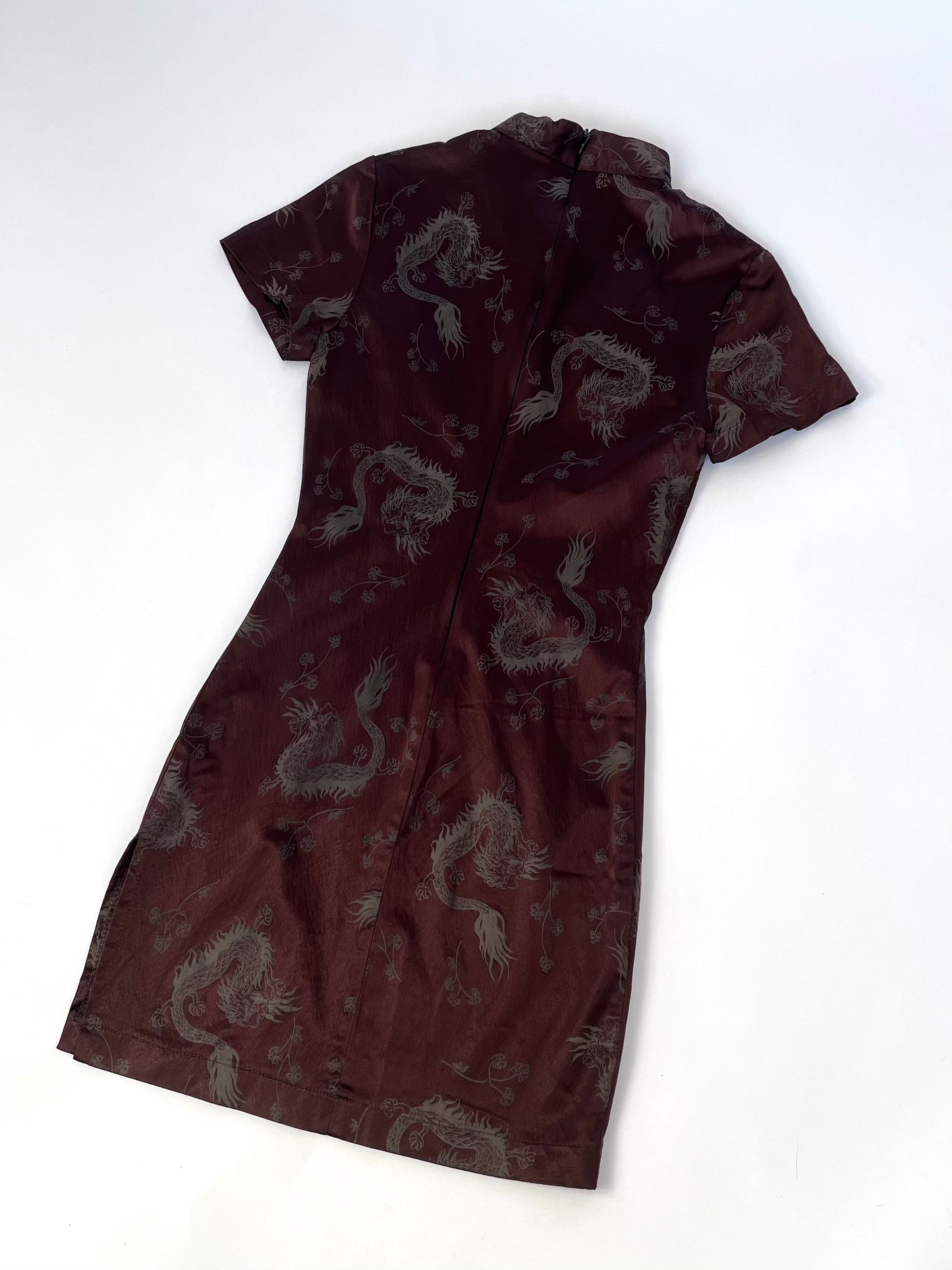 2000's Brown Qipao Mini Dress