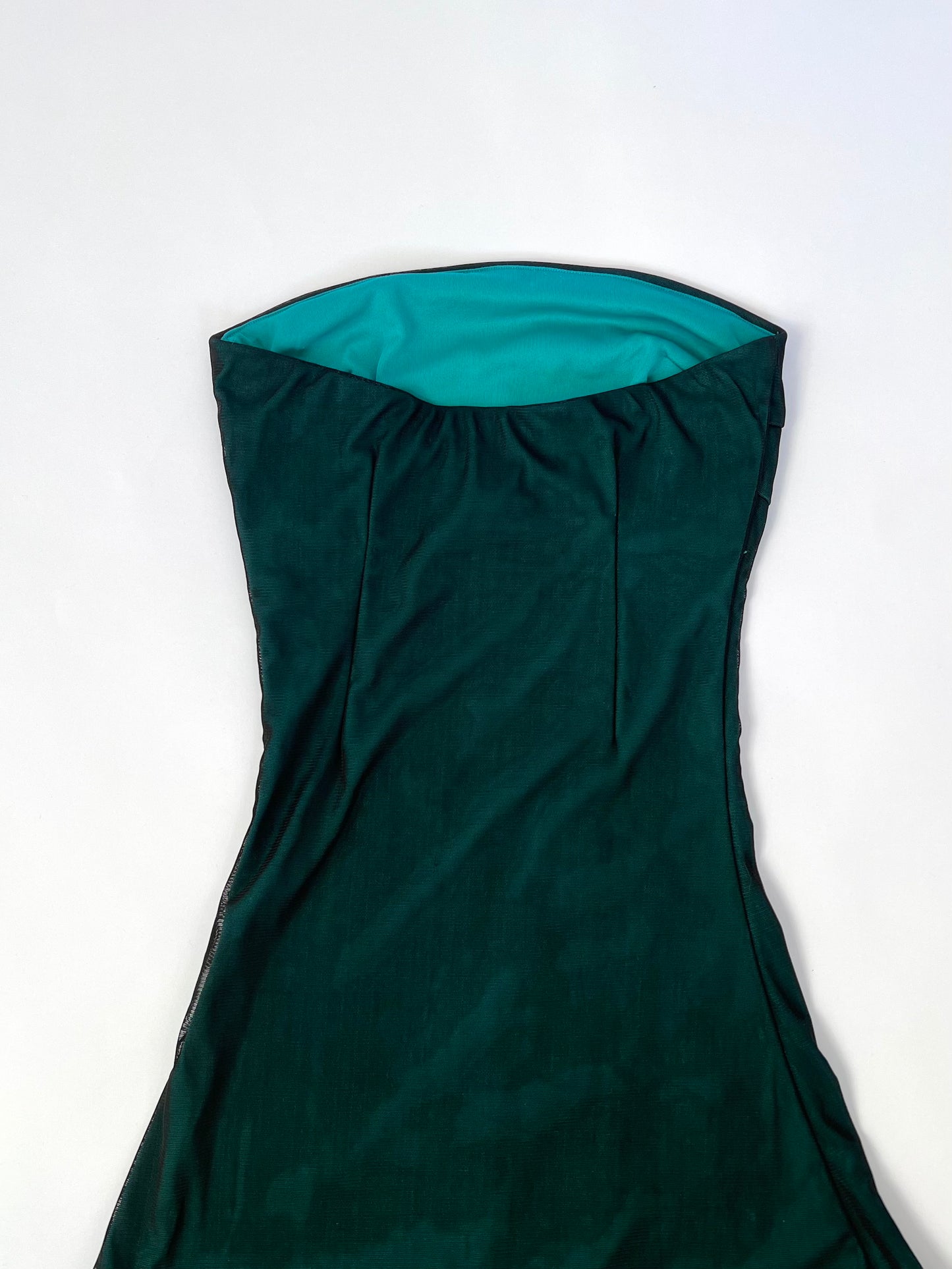 Luxurious Vintage Overlay Teal Maxi Dress