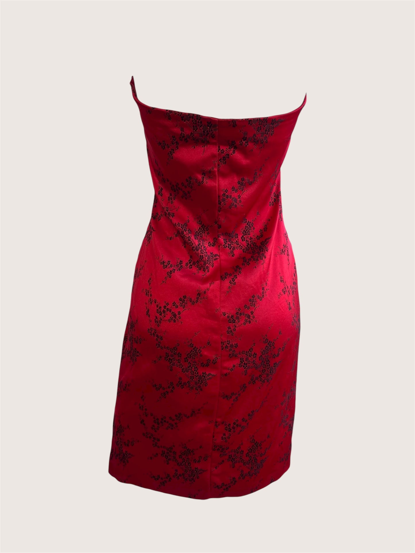 Vintage Red Halter Qipao Inspired Dress