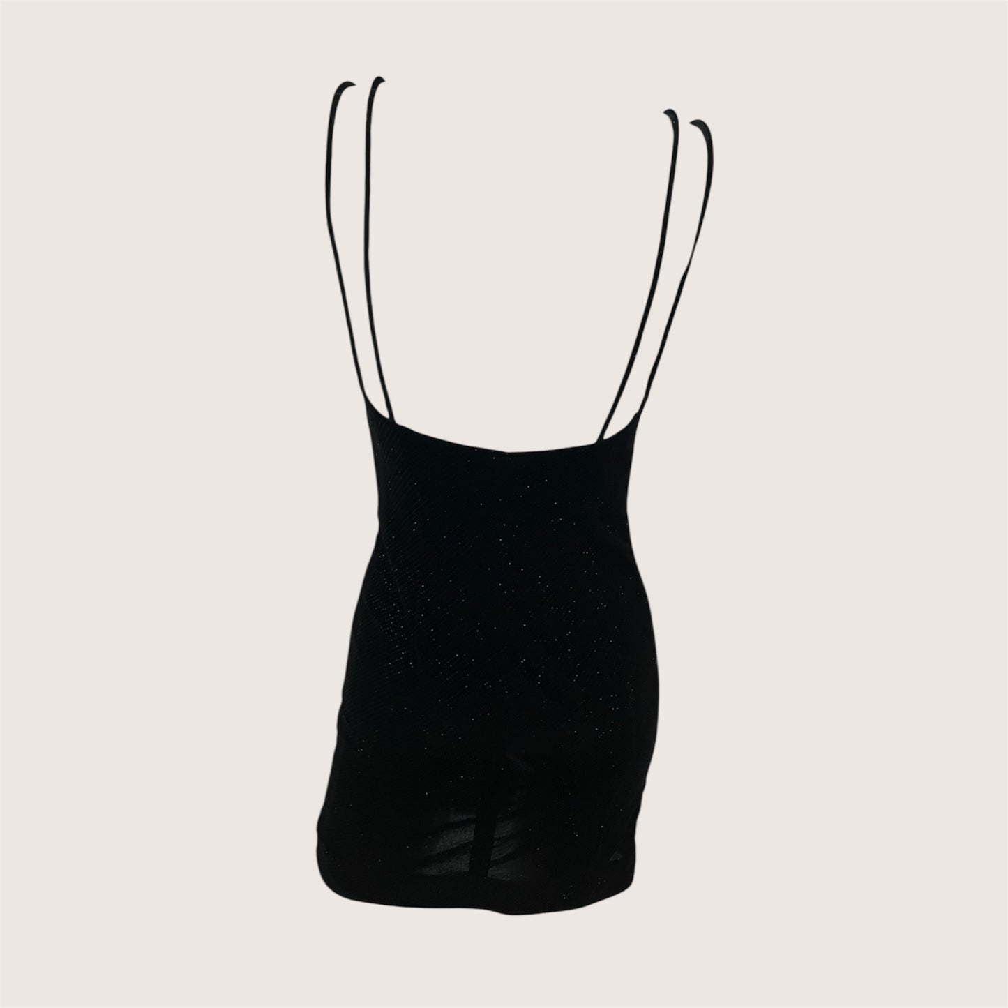 2000's Little Black Velour Bustier Dress