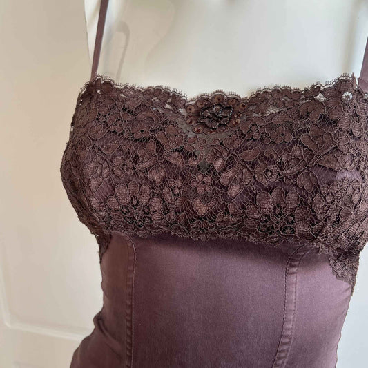1990's Italian Espresso Brown Bustier Top