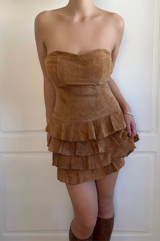 Vintage 1990's Leather Mini Dress