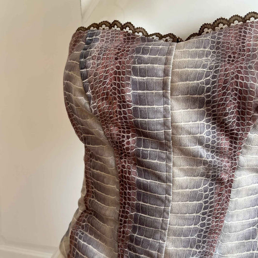 2000's Snake Print Corset Top