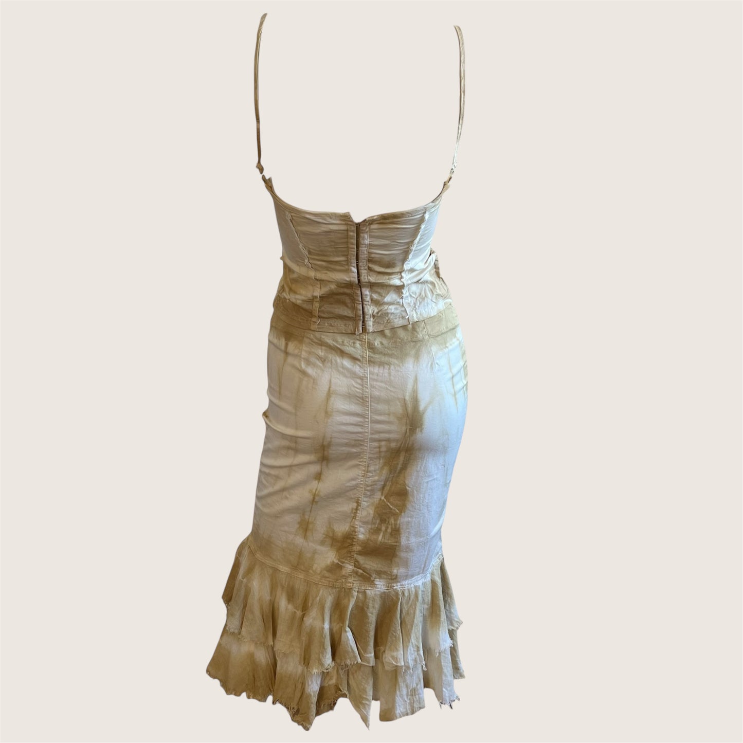 1990's Beige Bustier & Skirt Ensemble