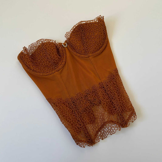 Vintage Caramel Orange Bustier