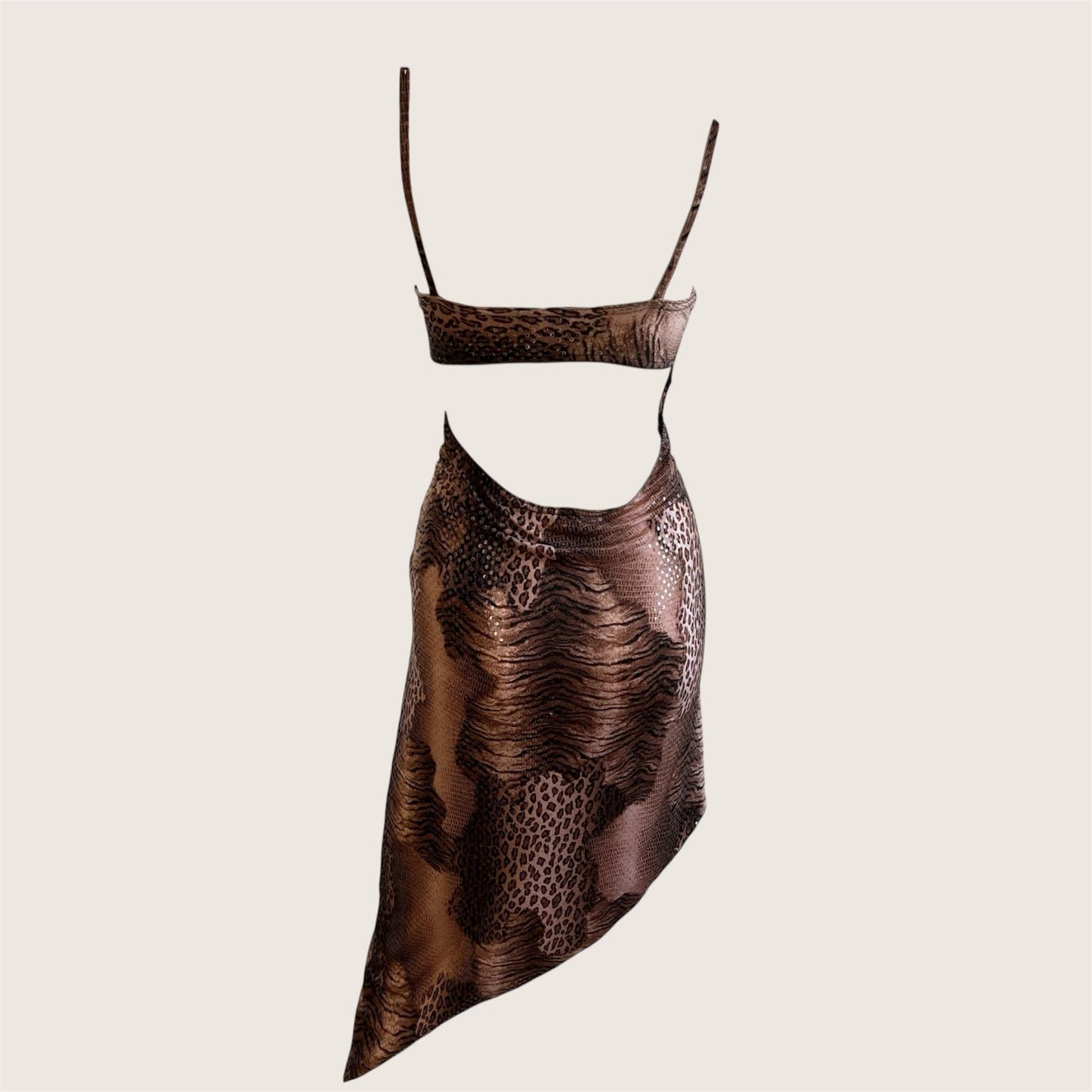2000's Animal Print Parisian Slip Dress