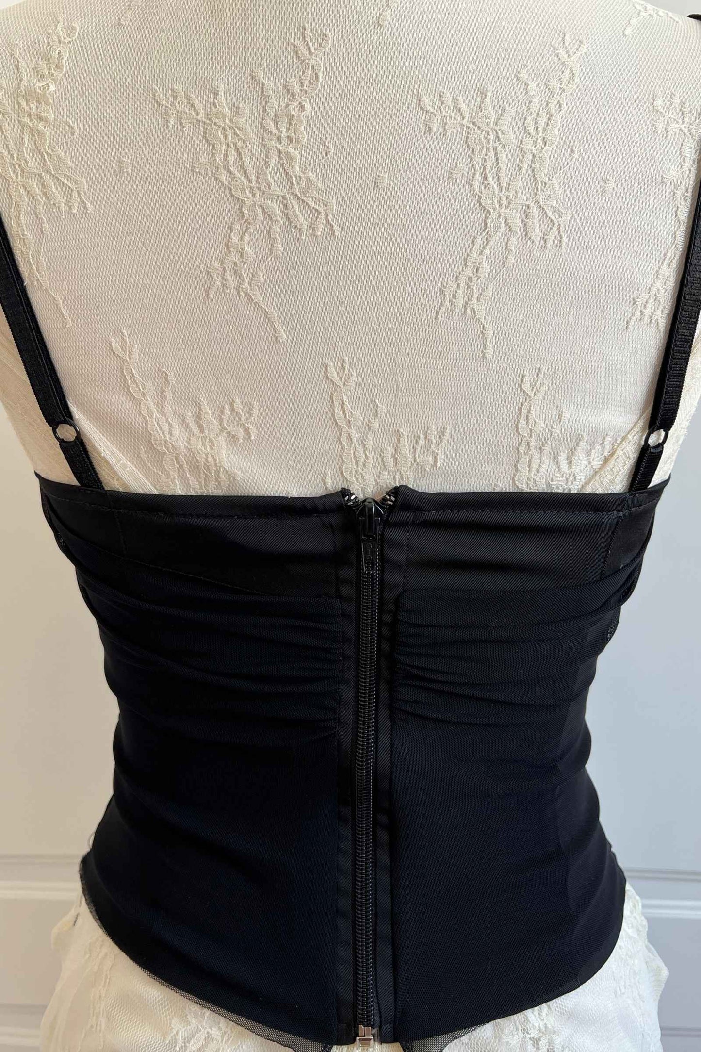 1990's Black Rosette Bustier