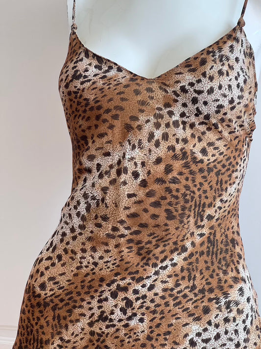Vintage Leopard Print Micro Slip Dress