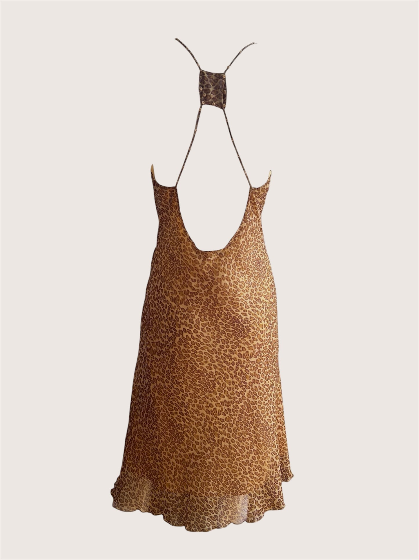 Vintage Leopard Print Mini Slip Dress