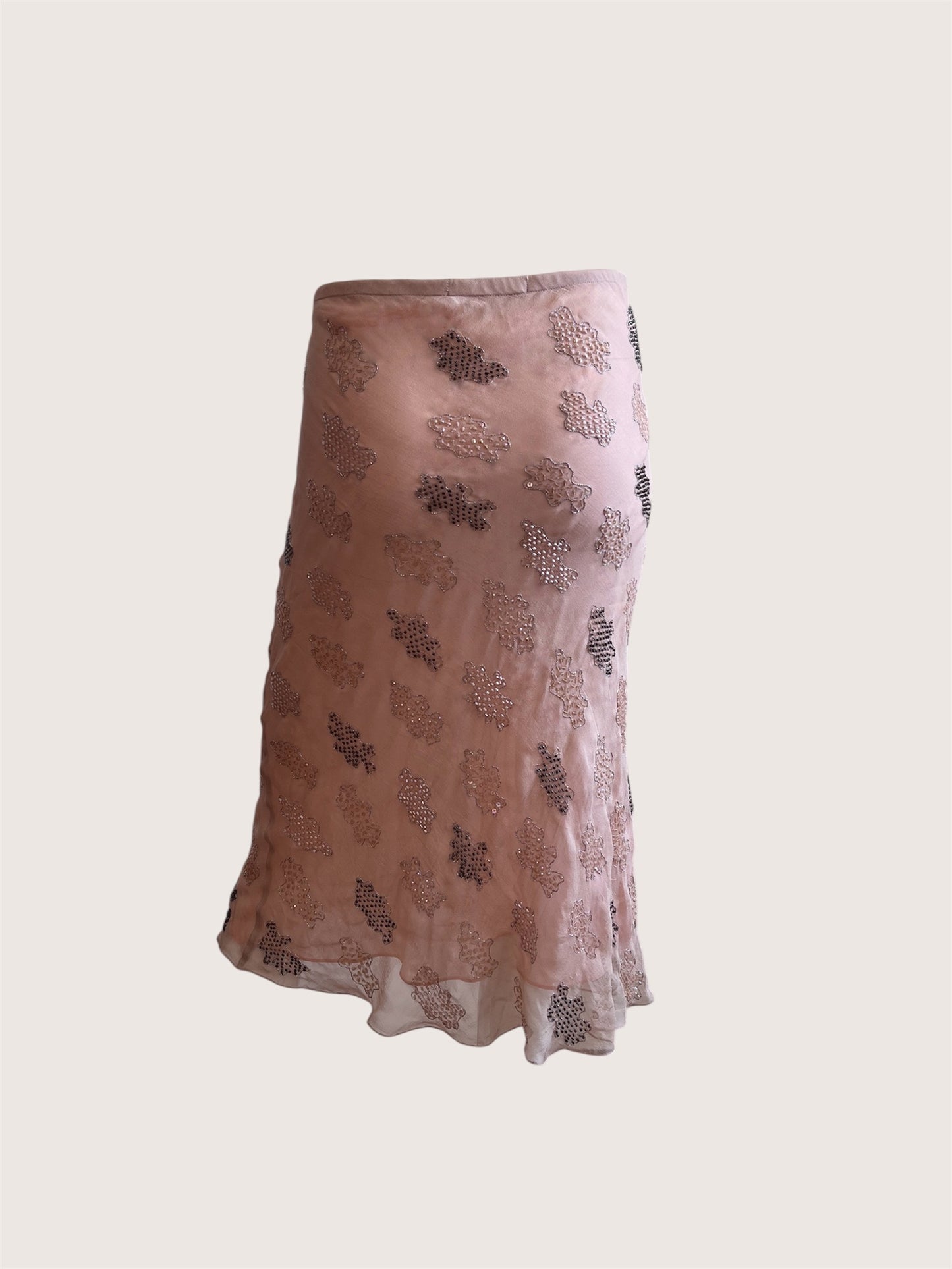100% Silk Luxurious Beaded Naked Slip Skirt
