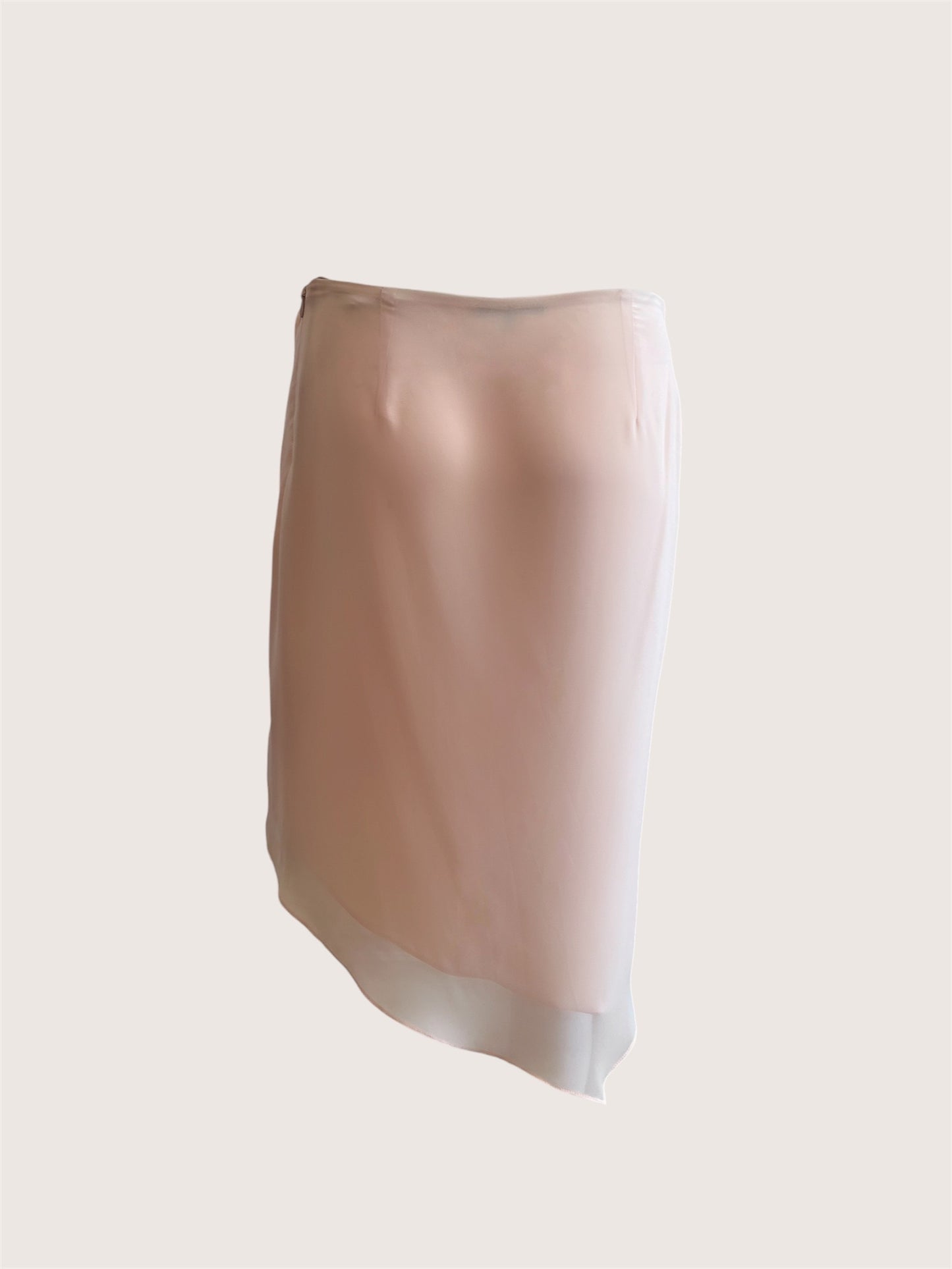 Vintage Peach Chiffon Mini Skirt