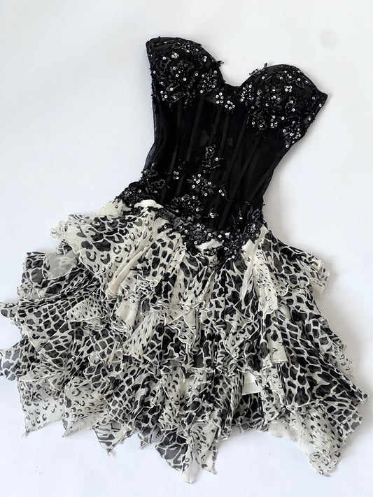 100% Silk Luxurious Corset Mini Dress
