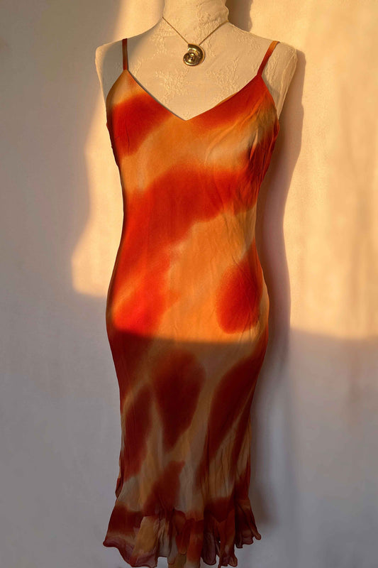 Vintage 2000's Burnt Orange Slip Dress