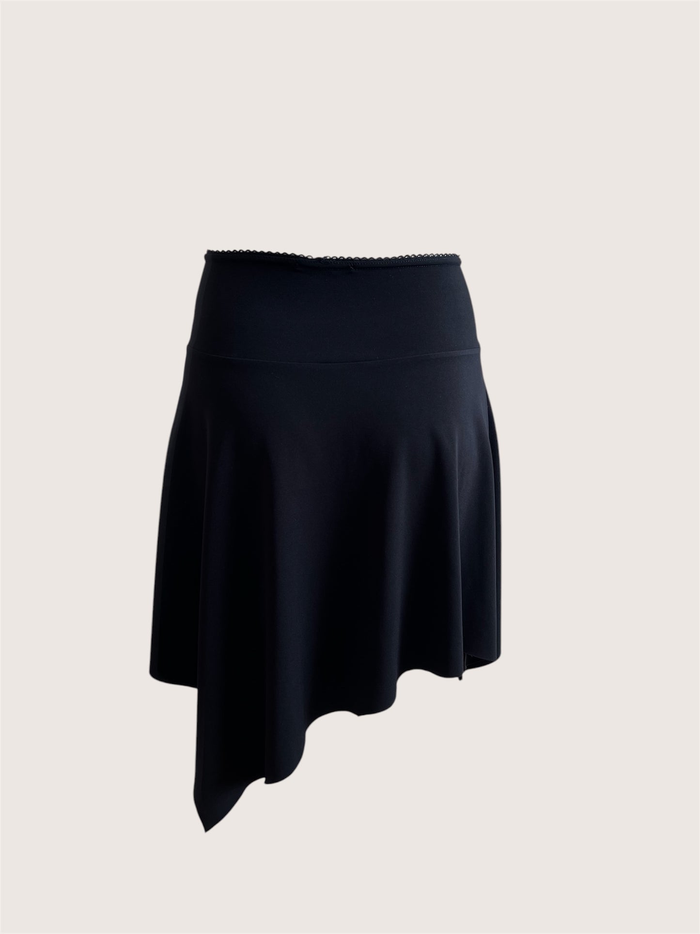 Vintage Black Asymmetrical Mini Skirt
