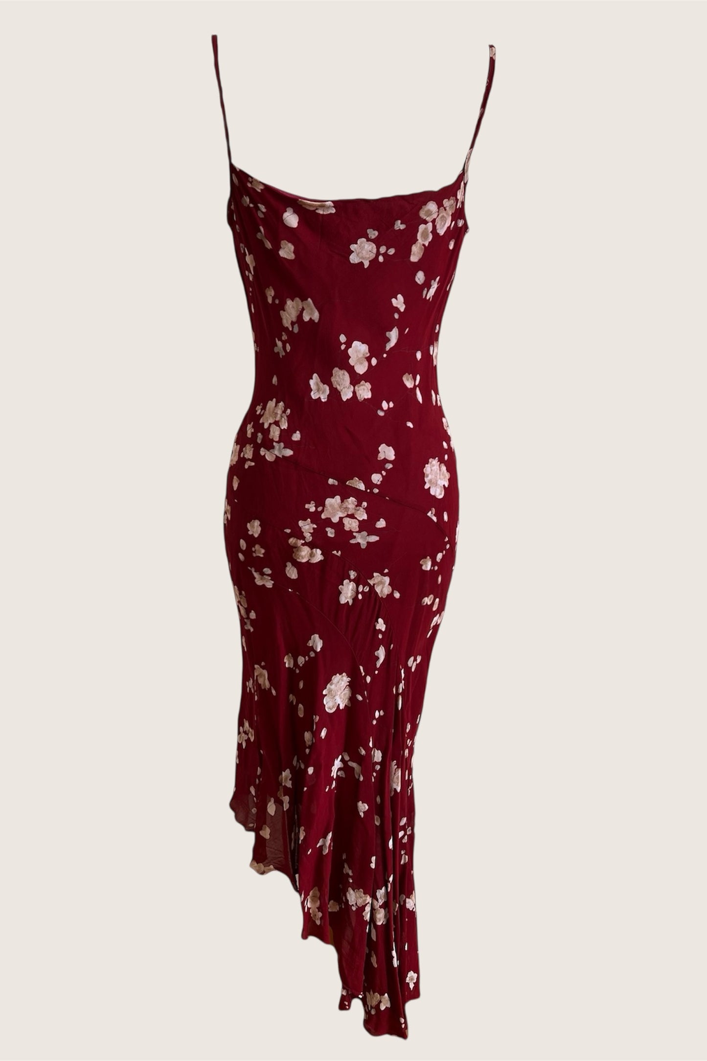 Vintage 1990's Wine Red Floral Slip Dress