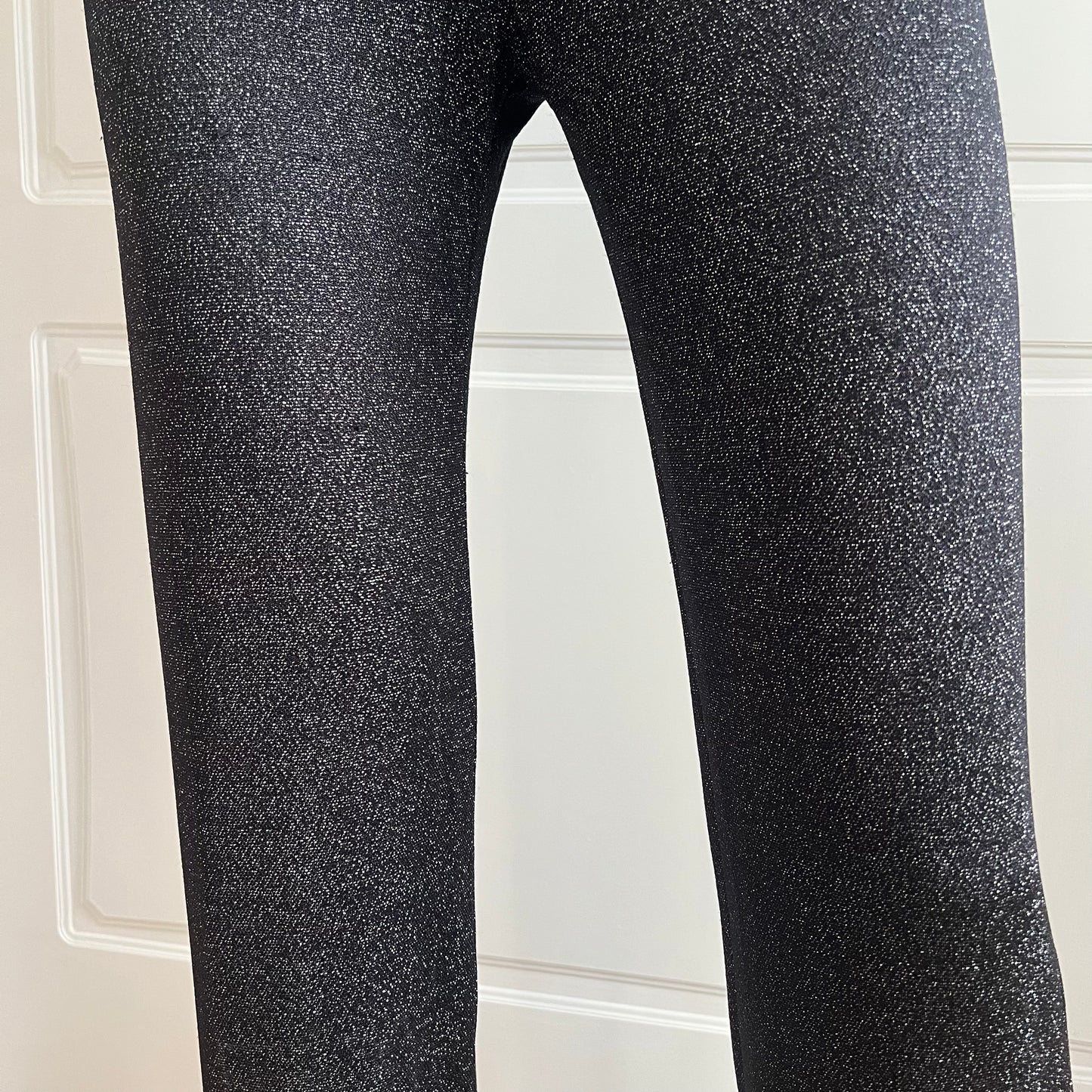 1990's Charcoal Black Glittery Top & Pants Ensemble