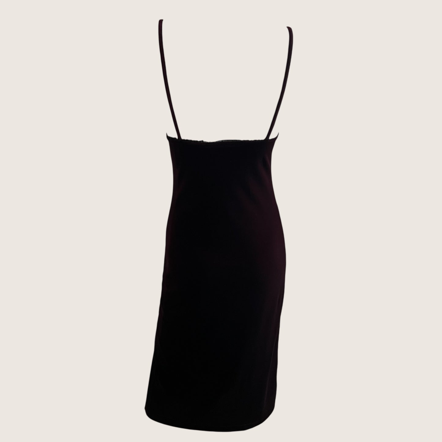 1990's Burgundy Velour Slit Dress