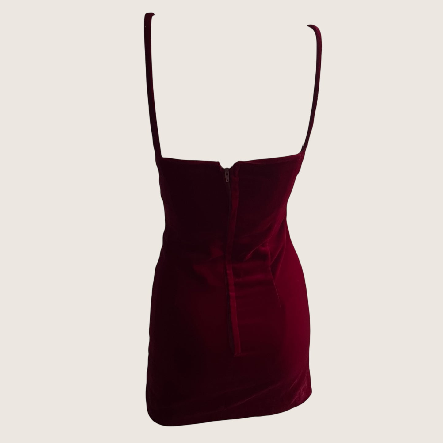 1990's Classic Red Velvet Mini Dress
