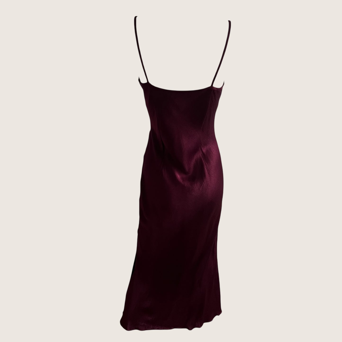 Classic Burgundy Velvet & Satin Slip Dress