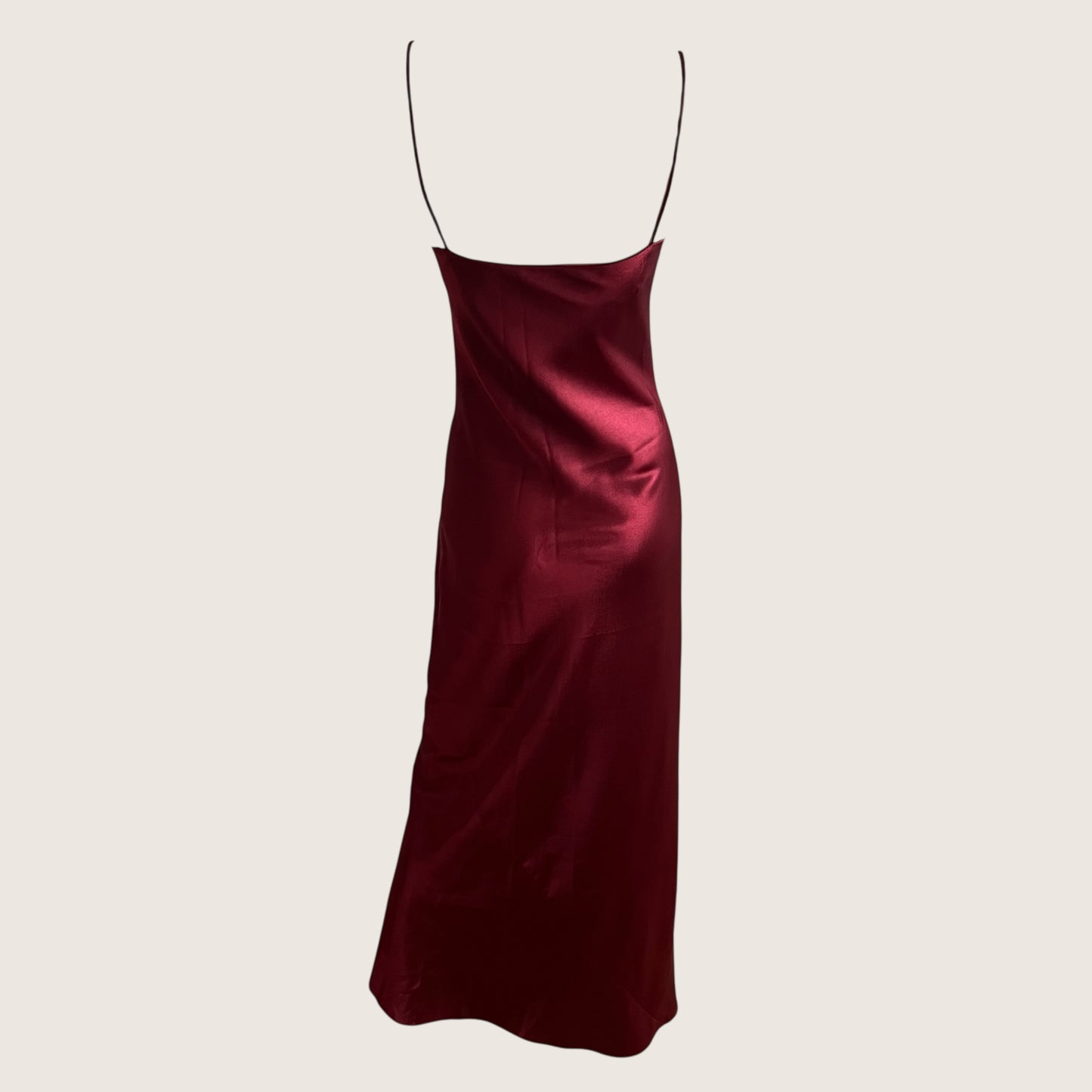 1990's Wine Red Satin Slip Dress