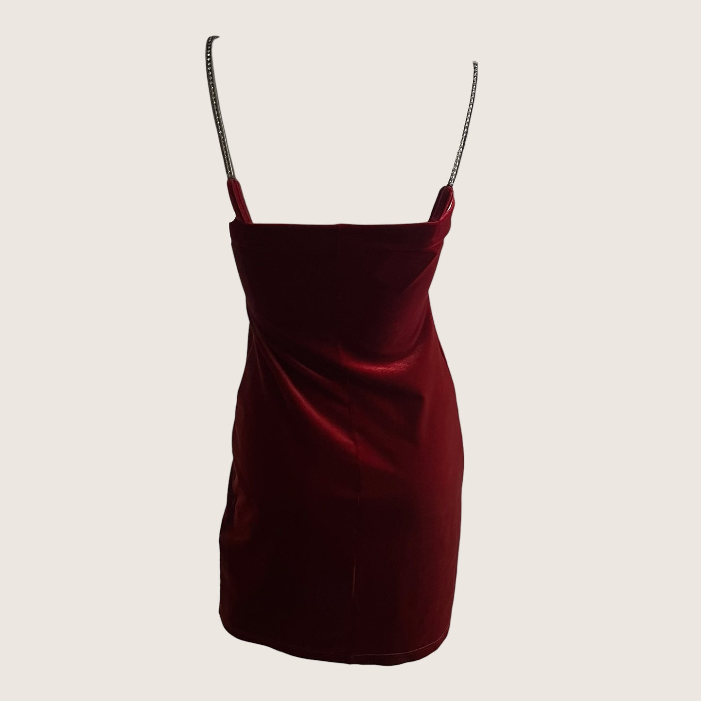 1990's Classic Red Velour Faux Fur Mini Dress