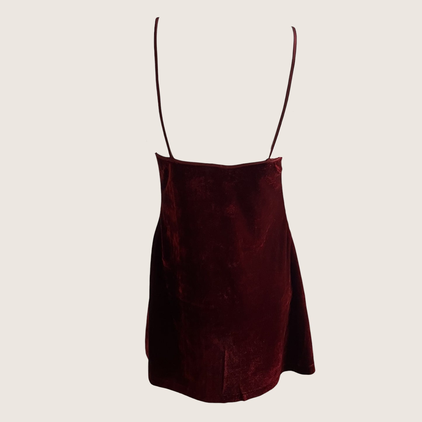 Vintage Burgundy Velour Mini Dress
