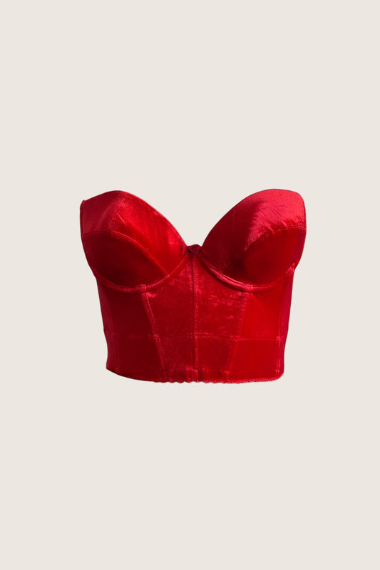 Vintage La Perla Red Velvet Backless Bustier