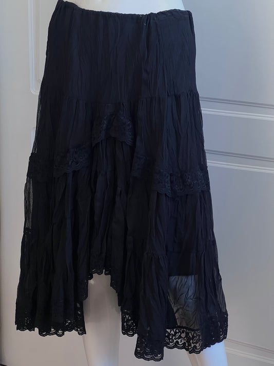 Vintage Artisti Italiani Black Cascading Skirt