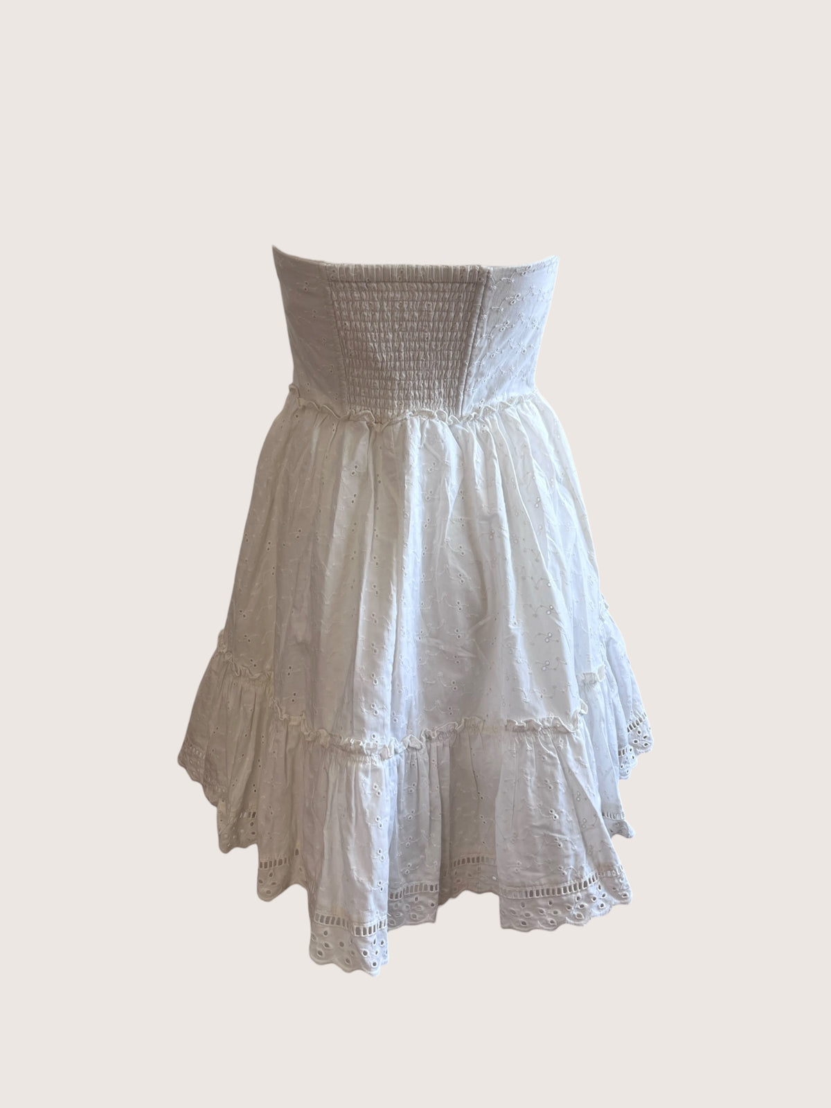 White Broderie Anglaise Corset Mini Dress