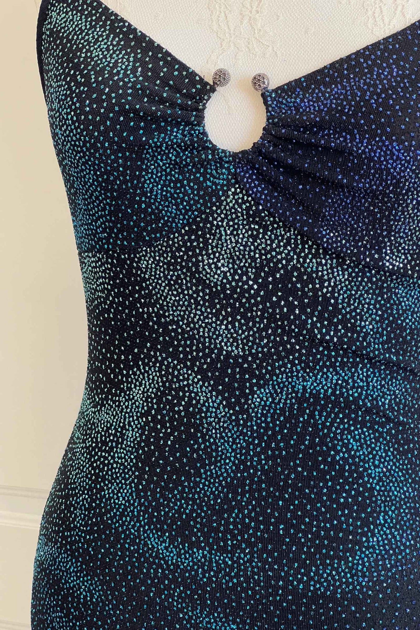 Vintage 1990's Midnight Blue Backless Dress