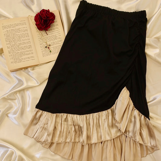 One-of-a-kind Vintage Black Slip Skirt