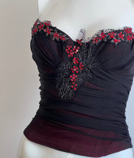 Luxurious Designer Dark Cherry Corset