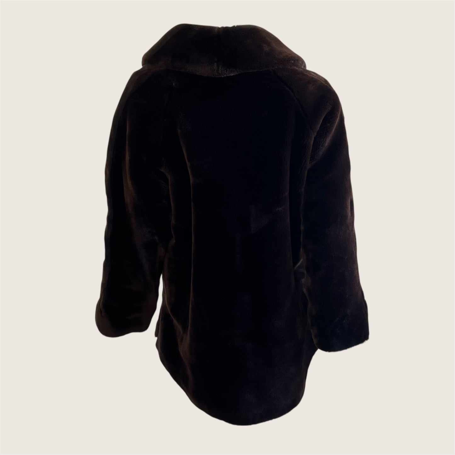 Vintage 1990's Dark Brown Faux Fur Coat