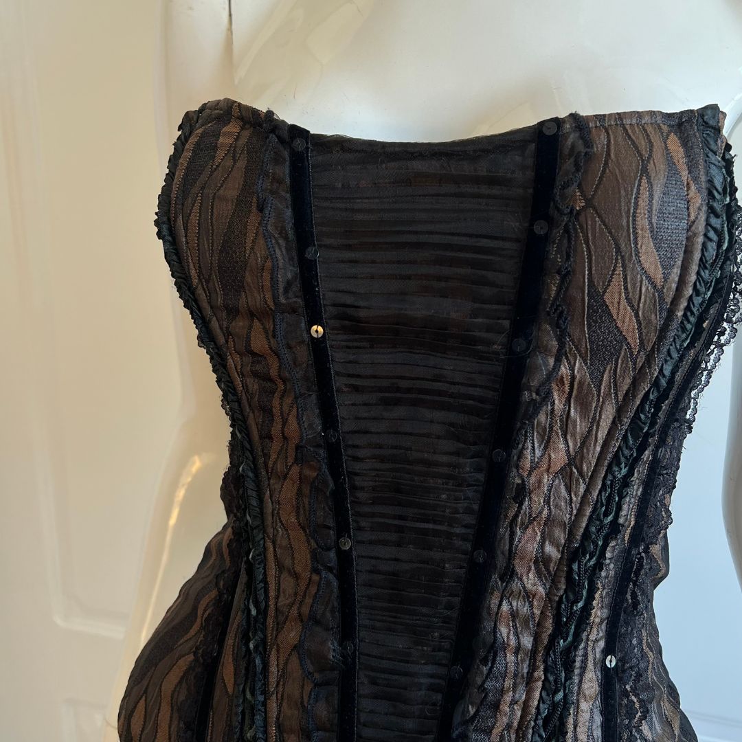 Vintage Dark Brown Corset Bodice