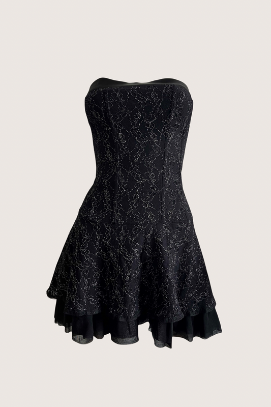 Vintage Black Corset Mini Dress