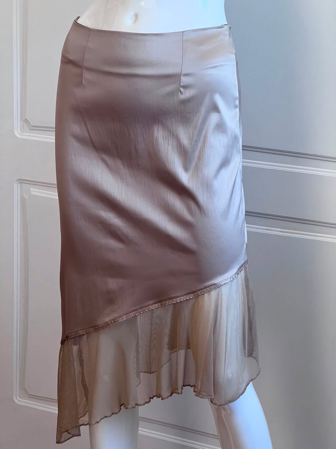 Vintage Sand Gold Asymmetrical Skirt
