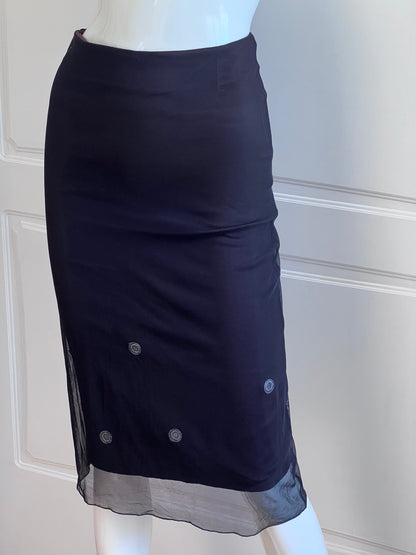 Luxurious Designer Dark Cherry Corset & Slip Skirt Ensemble