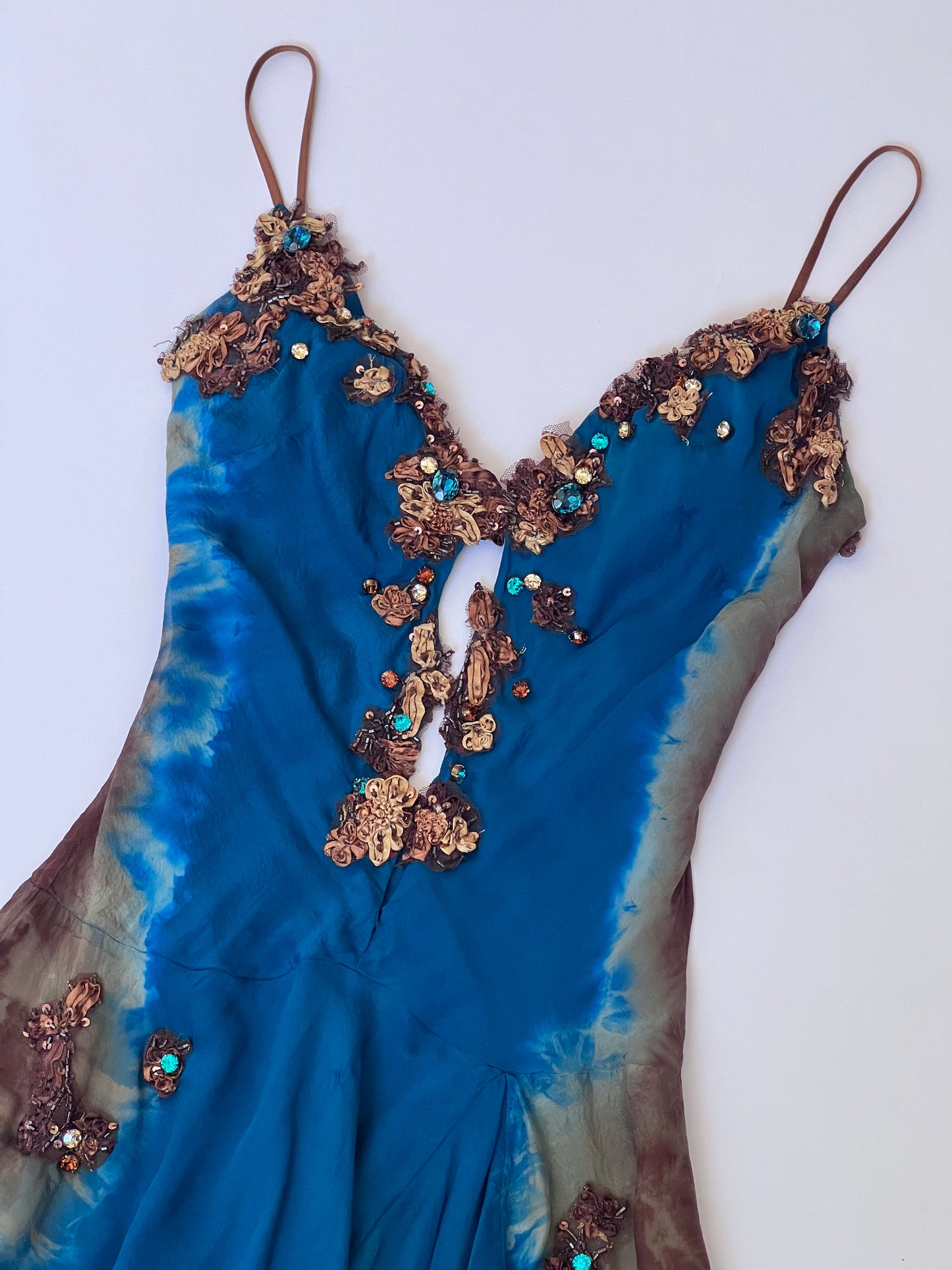 100% Silk Luxurious Designer Beaded Mini Dress