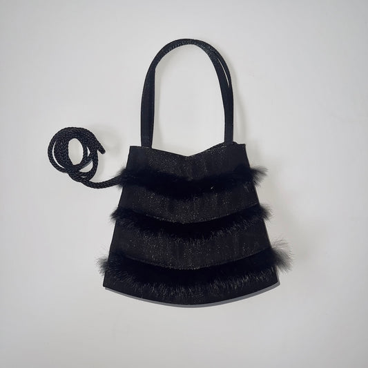 Vintage Black Faux Fur Pochette