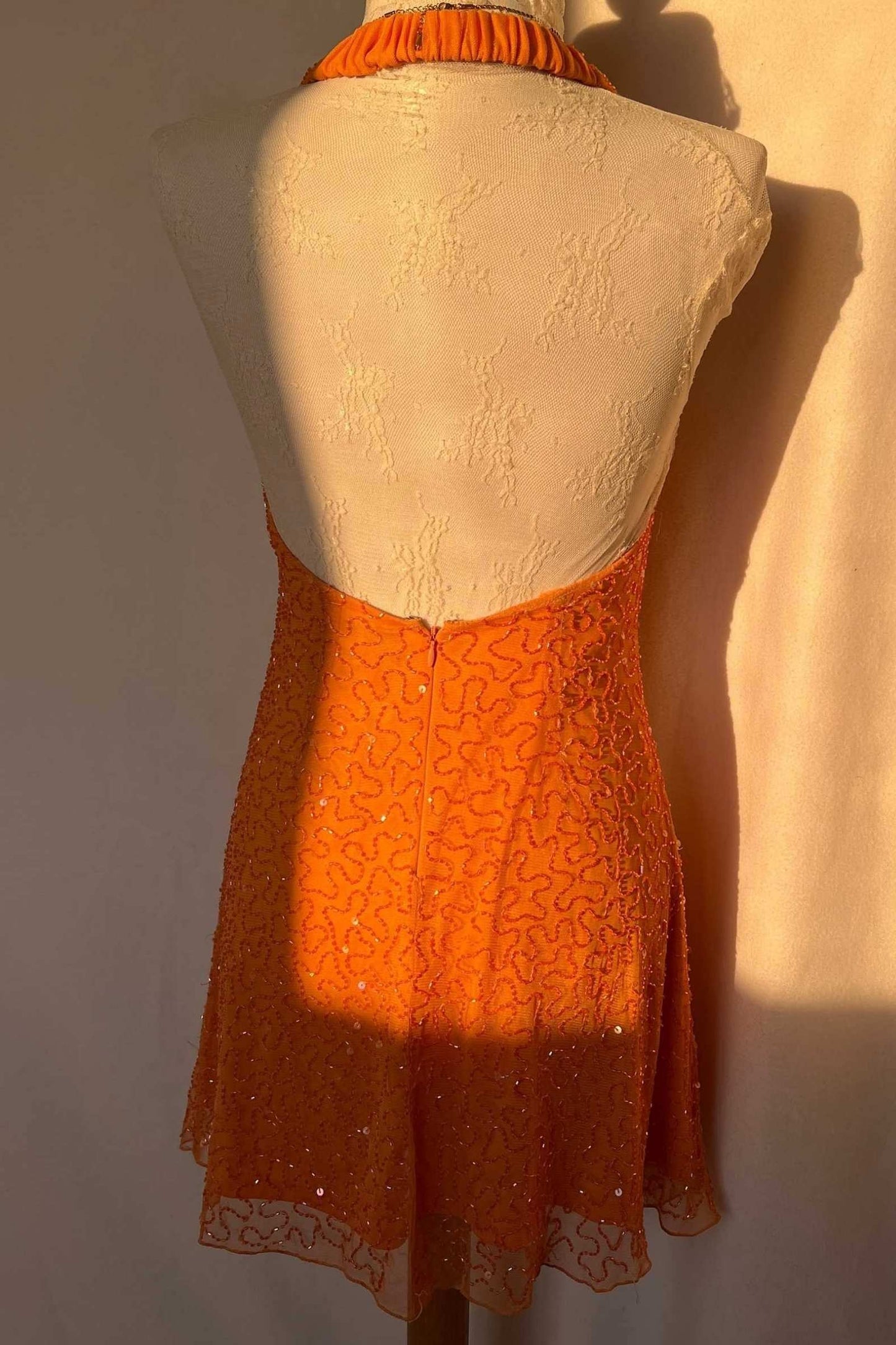 Vintage French Designer Mini Halter Beaded Dress