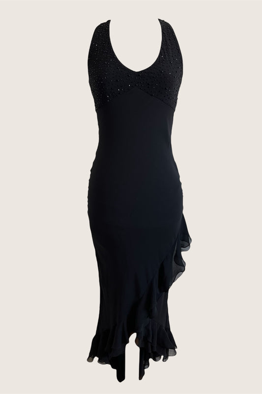 Vintage 1990's Black Beaded Gown