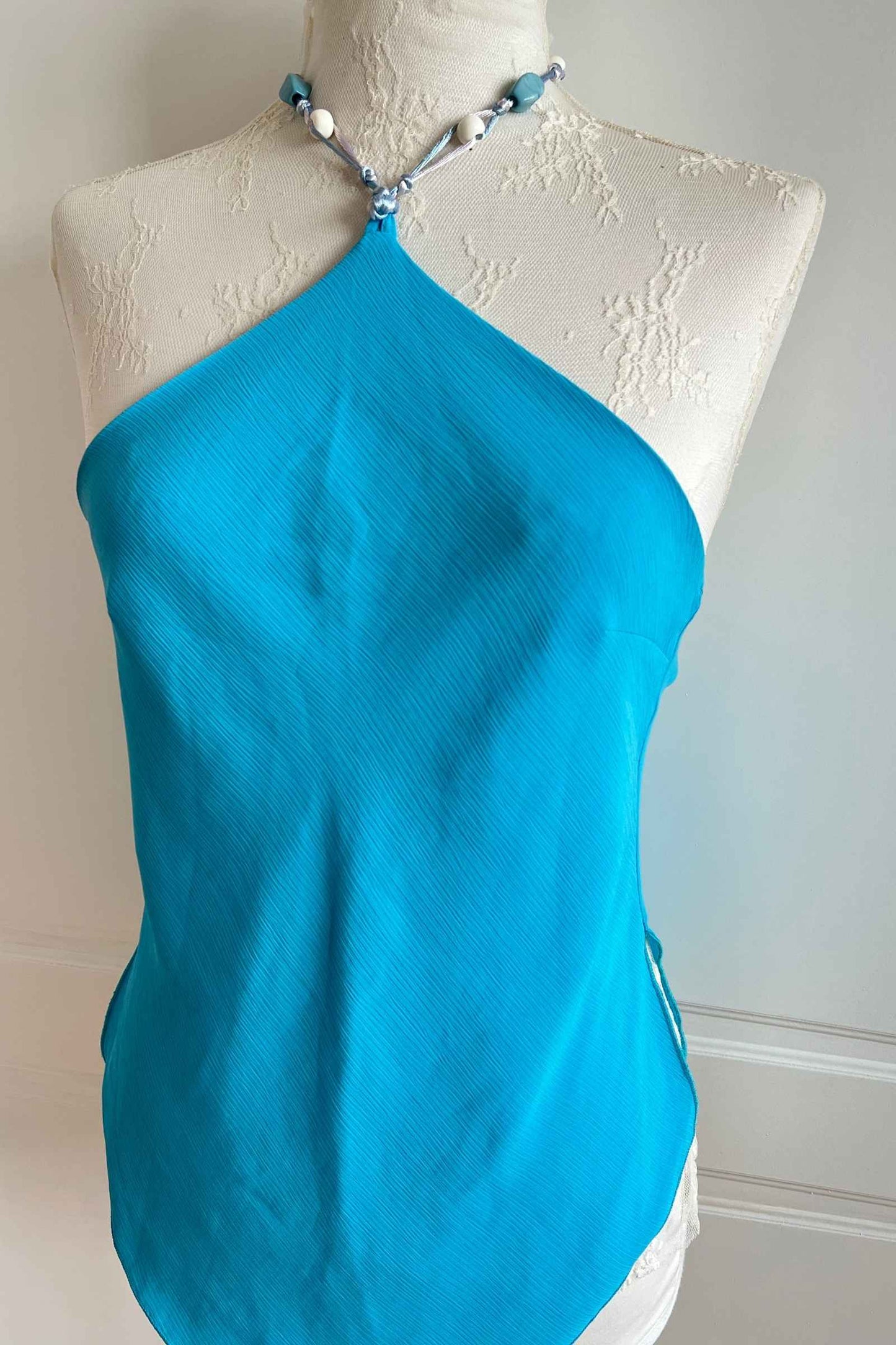 2000's Blue Backless Top