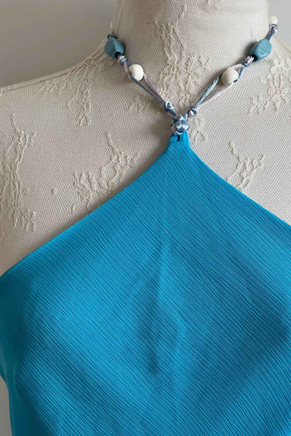 2000's Blue Backless Top