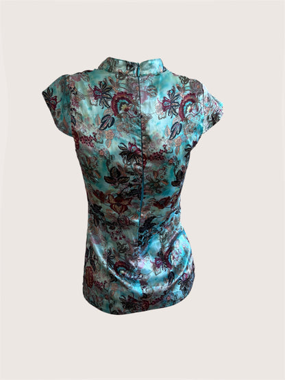 Vintage Satin Qipao Inspired Top