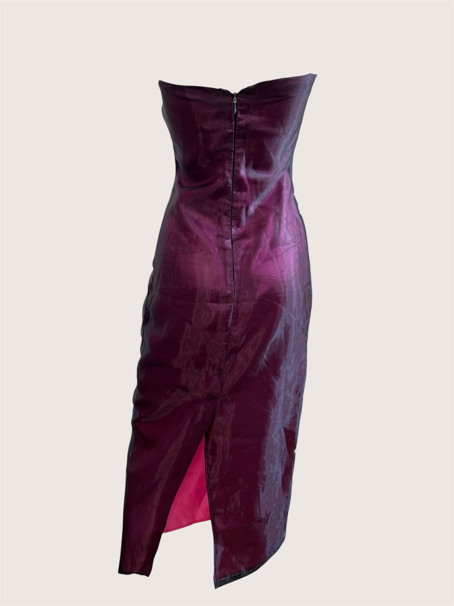 1990's Plum Overlay Midi Dress